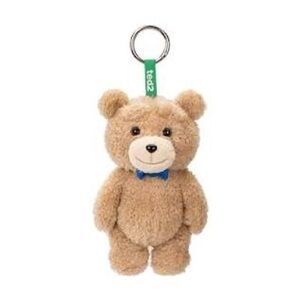 Teddy Bear Keychain with Blue Bow